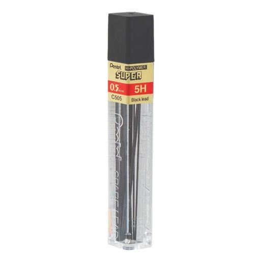 Pentel Super Hi-Polymer Pencil Leads - 0.5mm - Grade 5H - 12 per tube