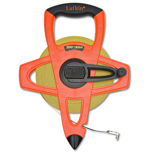 Lufkin HI-VIZ® Orange Fiberglass Dual Sides Metric/Imperial Tape 13MM(1/2") X 60M (200')