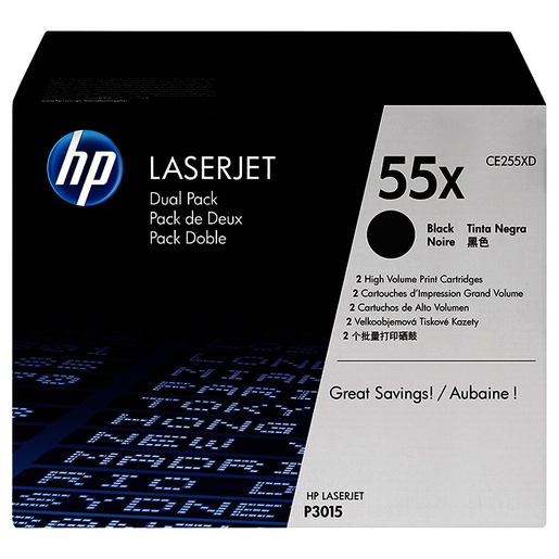 HP LaserJet 55X Toner Cartridges - High Yield - Black - Pack of 2