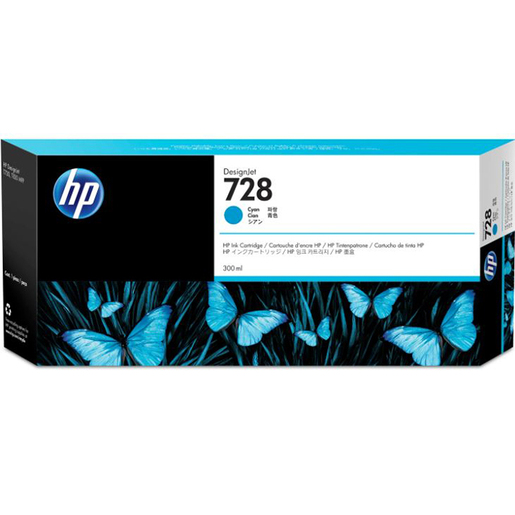 HP DesignJet 728 Ink Cartridge - Cyan - 300 ml