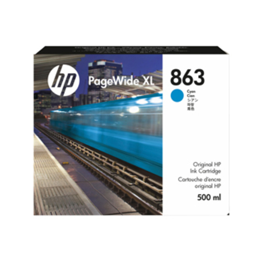 HP PageWide XL 863 Ink Cartridge - Cyan - 500 ml