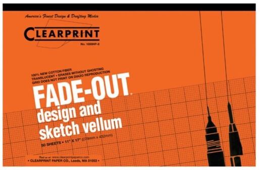 Clearprint 1000H Vellum - 16 Lb - Grid 10X10 - 11 inch X 17 inch - Sheet Pad (50 sheets)